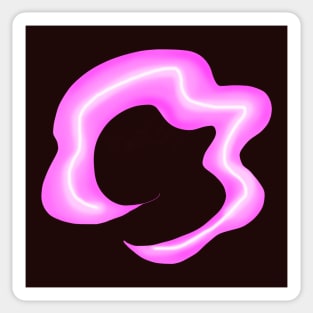 Abstract Hair Art (pink neon sign) Sticker